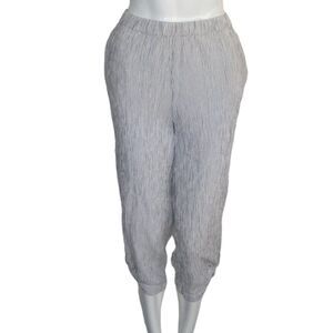 FRESH PRODUCE Capri Pants, M, Striped, Elastic Waist, Pockets